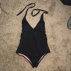 Pink/ Victoria secret black one piece swimsuit